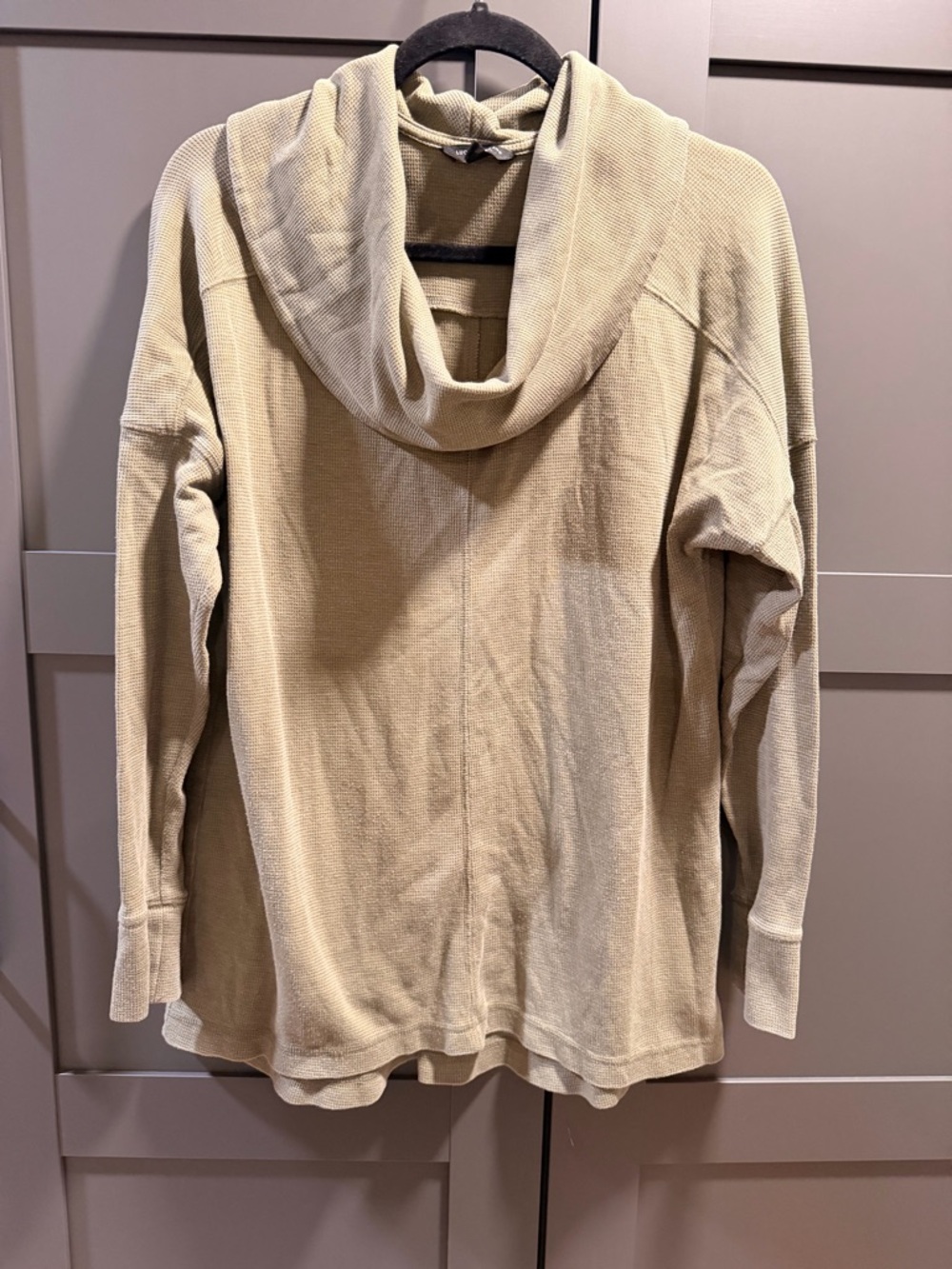 Lucky Brand Olive/sage Green Waffle-Knit Hooded Pullover